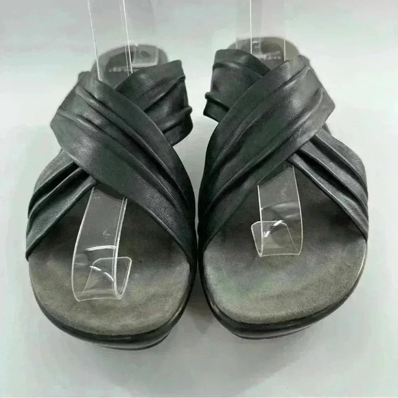 Dansko Avalon size 38 7.5-8 black leather wedge platforms comfort orthopedic - Picture 4 of 16